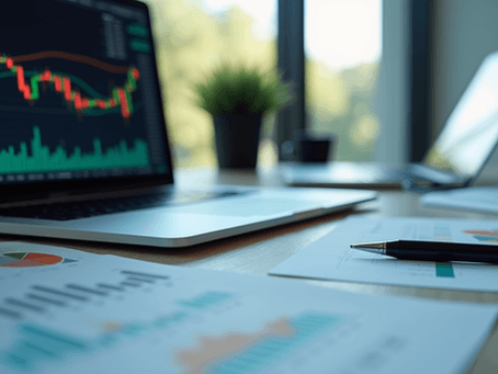 A laptop displaying analytics graphs, representing harnessing market intelligence for smarter hiring.